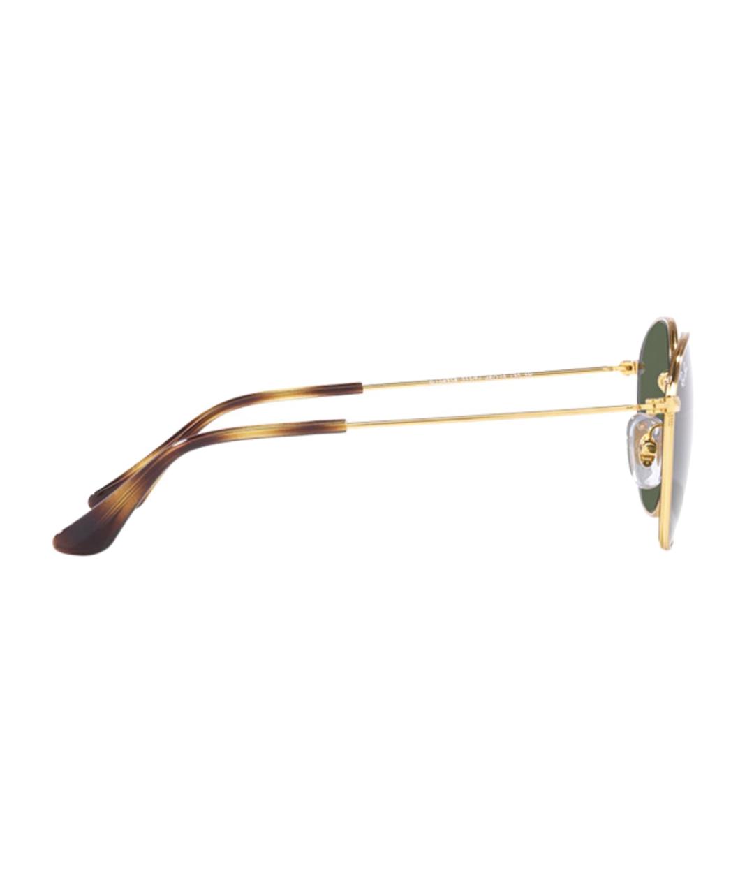RAY BAN Золотые металлические солнцезащитные очки, фото 3