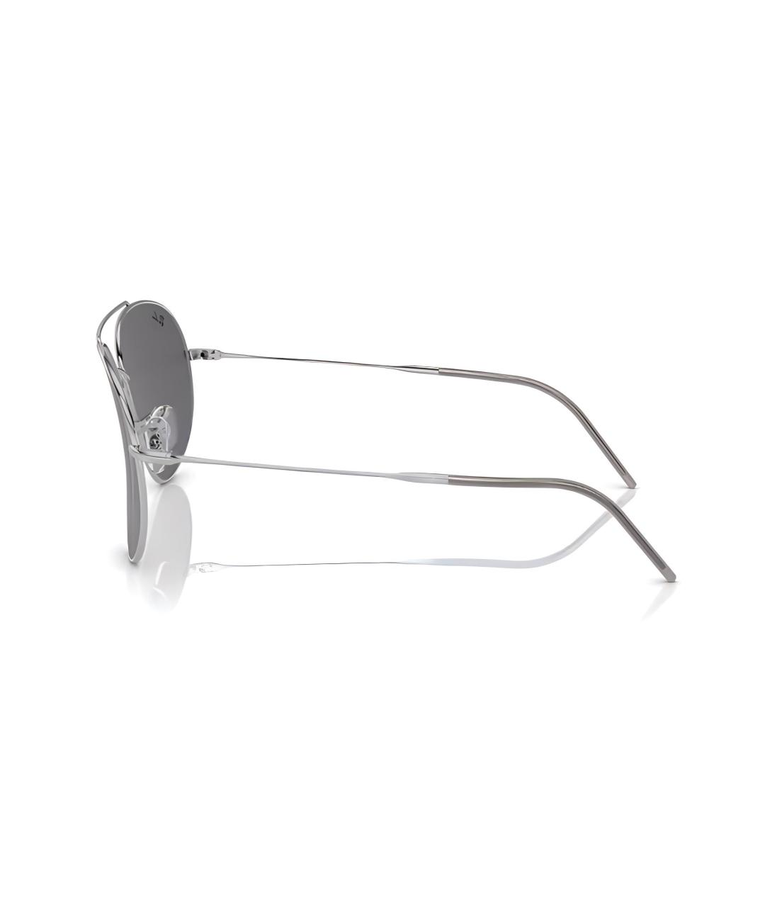 RAY BAN Серебряные металлические солнцезащитные очки, фото 3