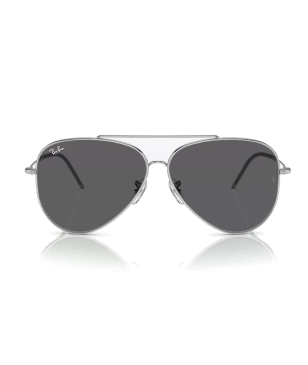 RAY BAN Серебряные металлические солнцезащитные очки, фото 2
