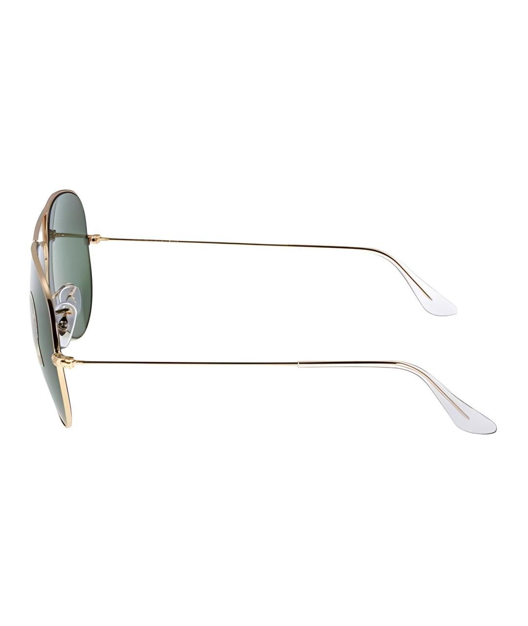 RAY BAN Золотые металлические солнцезащитные очки, фото 3