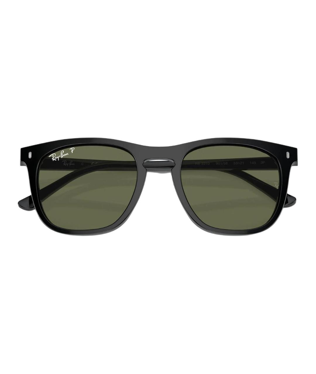 RAY BAN Черные пластиковые солнцезащитные очки, фото 5