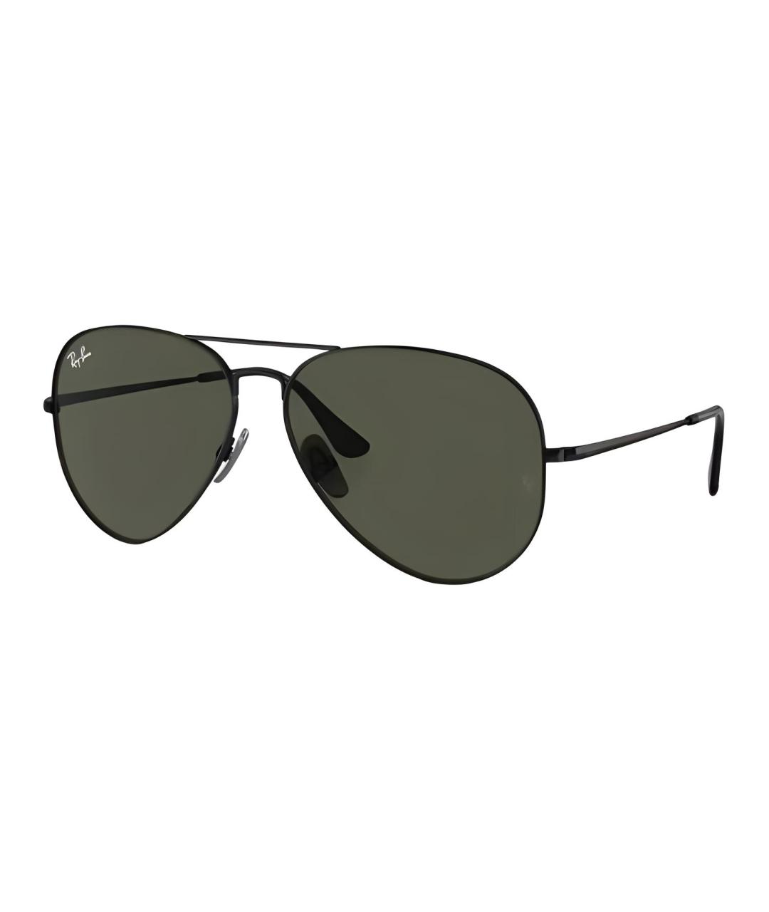 RAY BAN Черные металлические солнцезащитные очки, фото 1