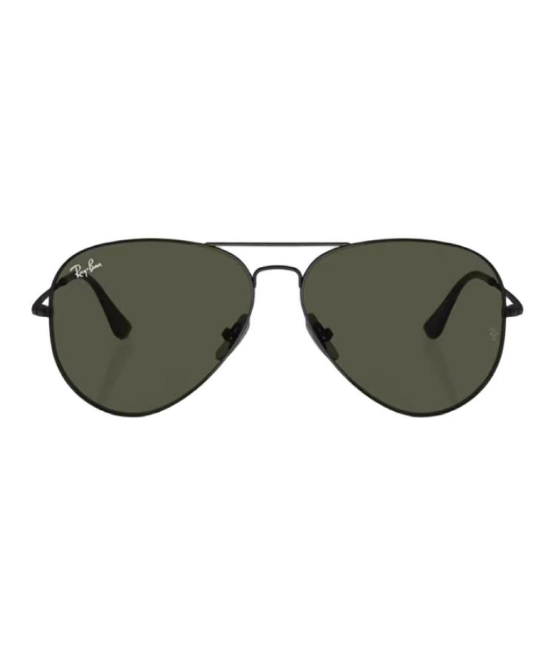 RAY BAN Черные металлические солнцезащитные очки, фото 2
