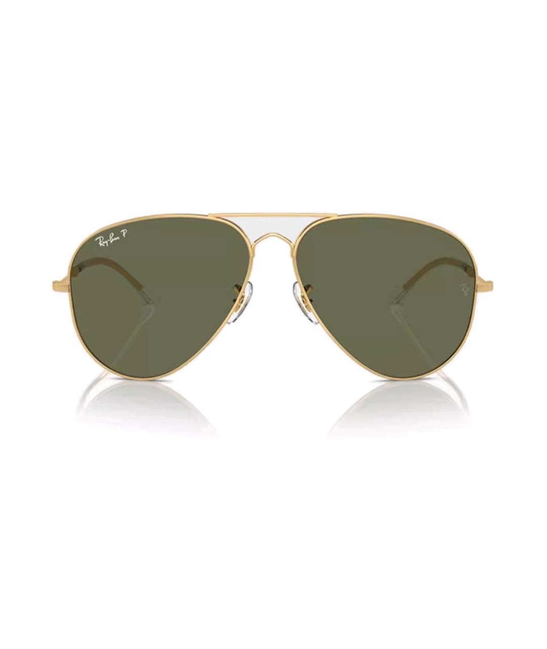 RAY BAN Золотые металлические солнцезащитные очки, фото 2