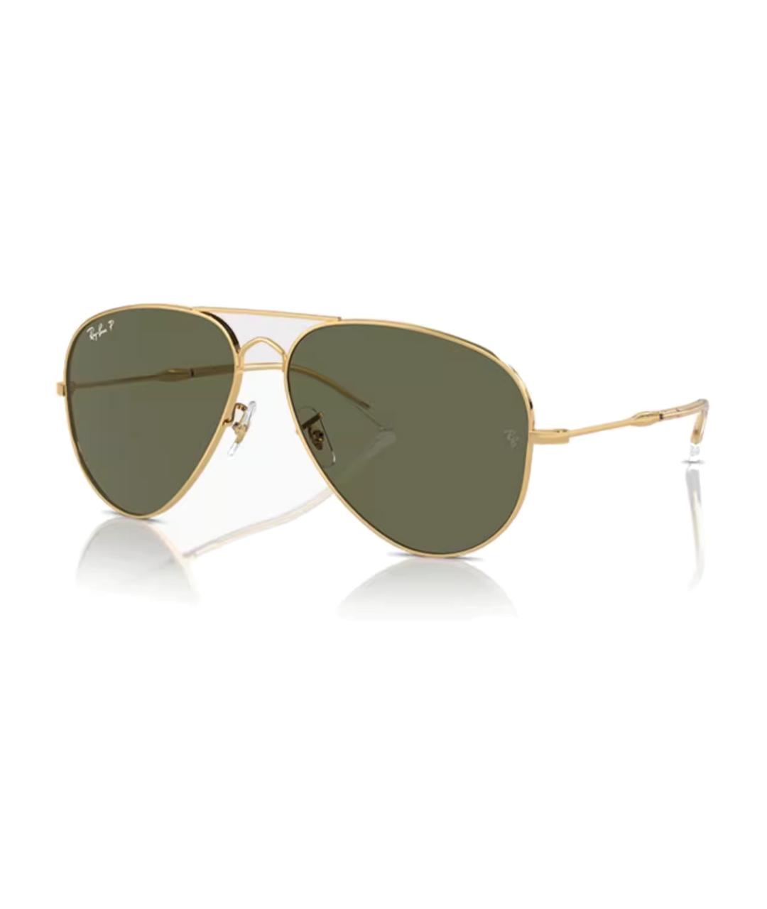 RAY BAN Золотые металлические солнцезащитные очки, фото 1