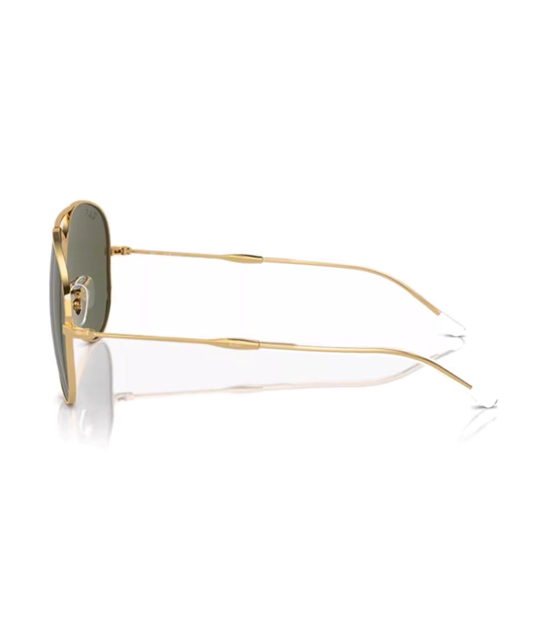 RAY BAN Золотые металлические солнцезащитные очки, фото 3