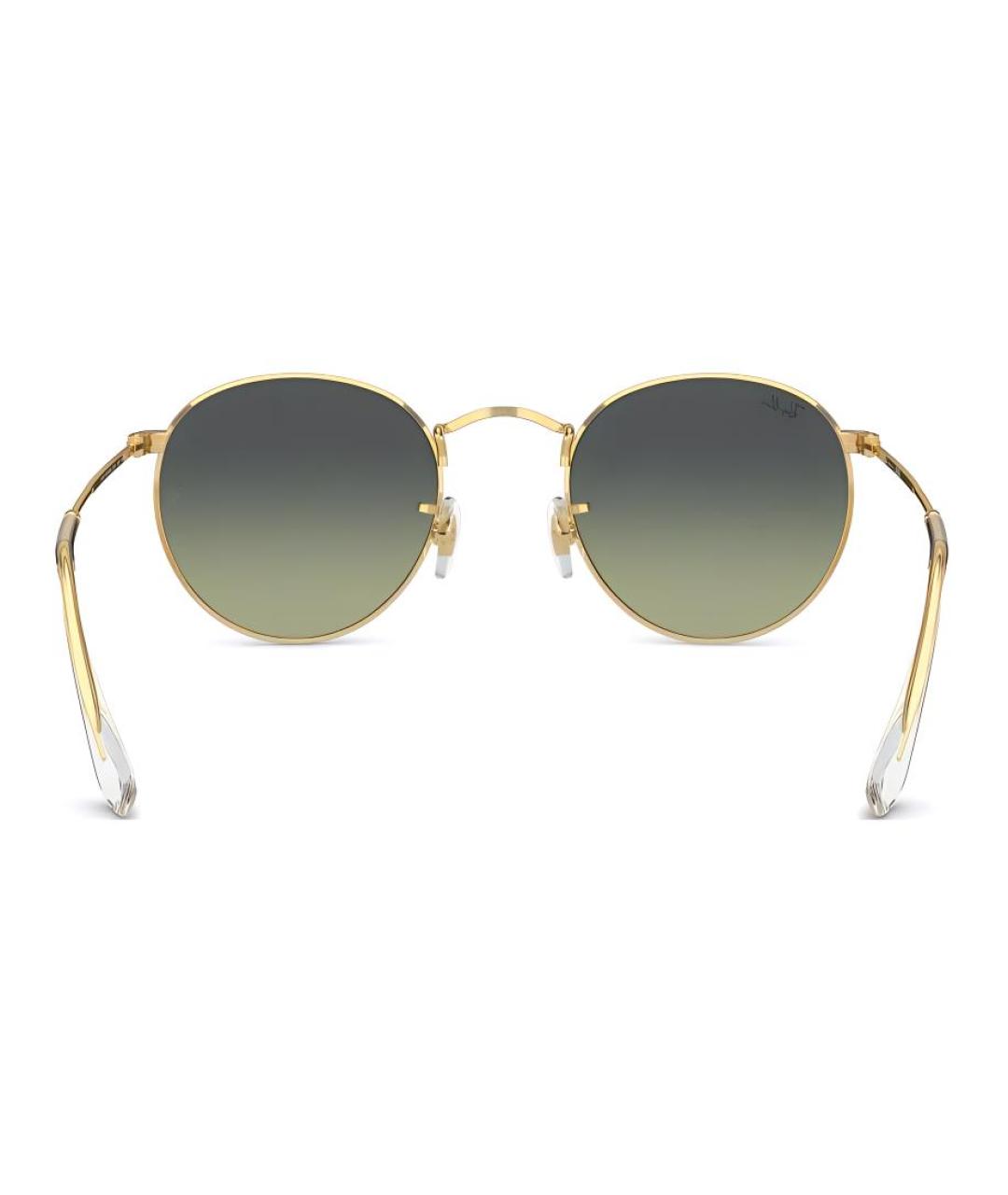 RAY BAN Золотые металлические солнцезащитные очки, фото 4