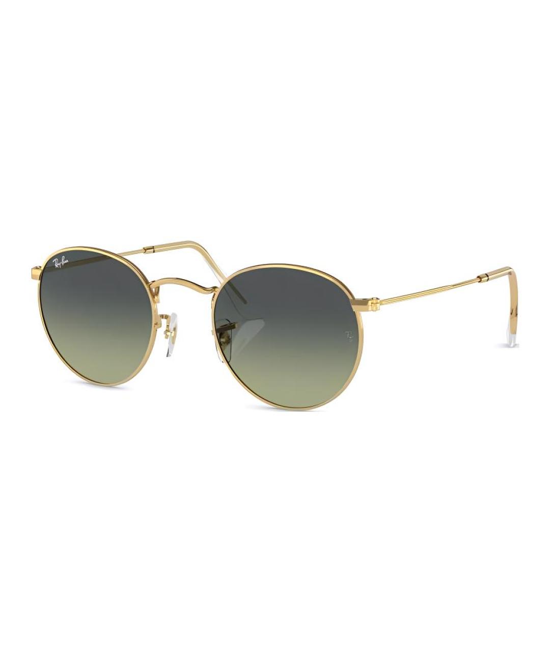 RAY BAN Золотые металлические солнцезащитные очки, фото 1
