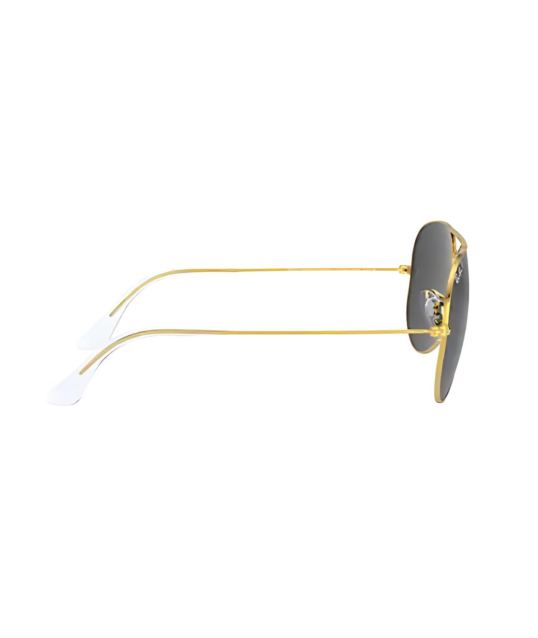 RAY BAN Золотые металлические солнцезащитные очки, фото 4