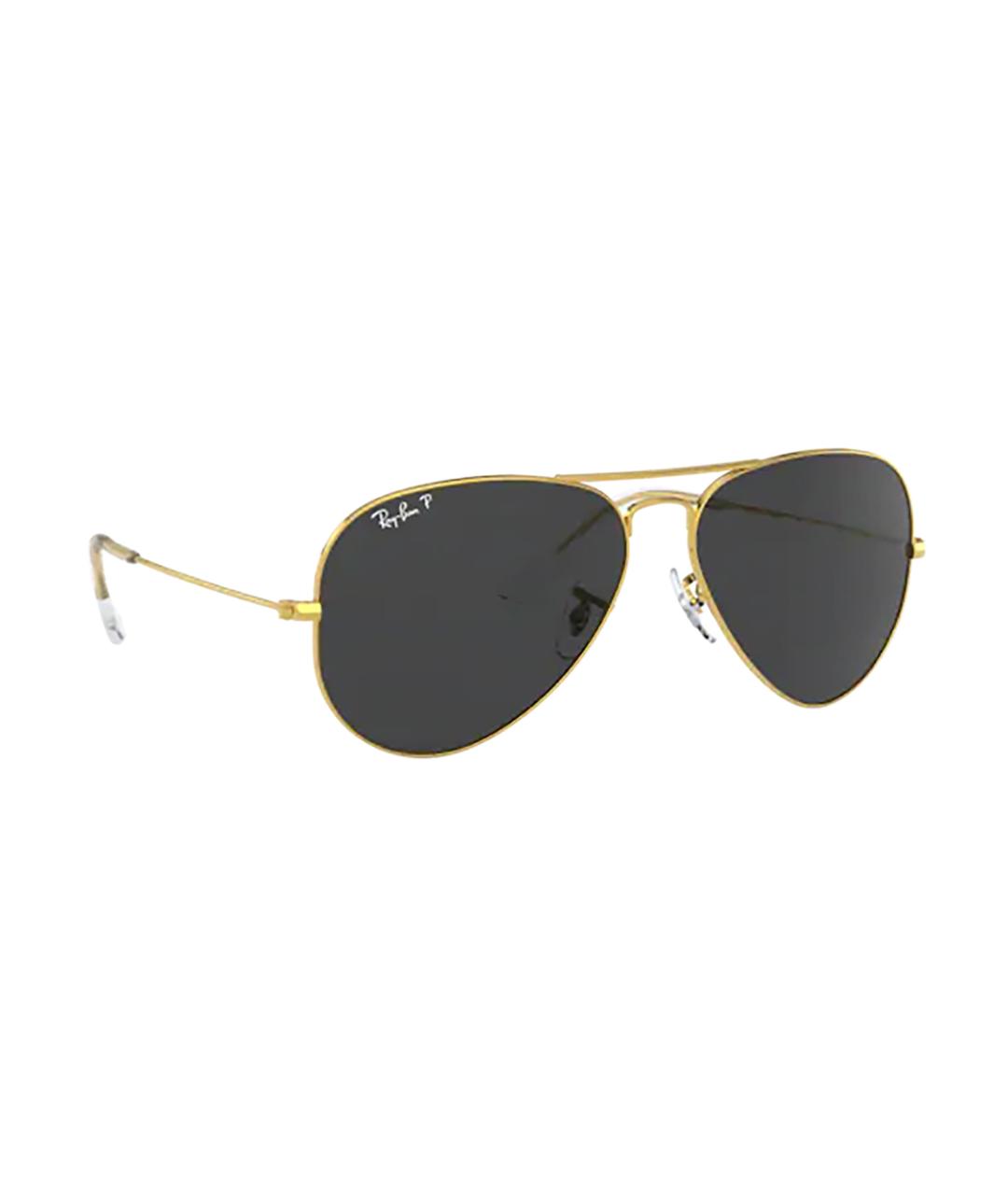 RAY BAN Золотые металлические солнцезащитные очки, фото 3