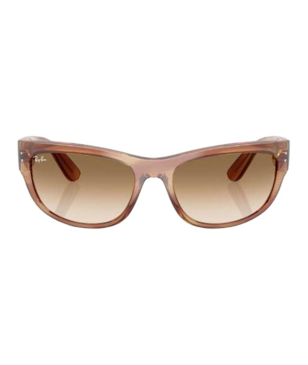 RAY BAN Коричневые пластиковые солнцезащитные очки, фото 2