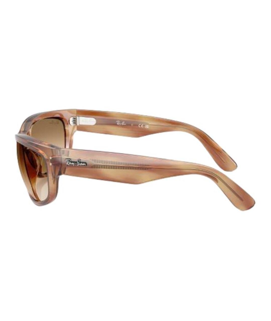 RAY BAN Коричневые пластиковые солнцезащитные очки, фото 3