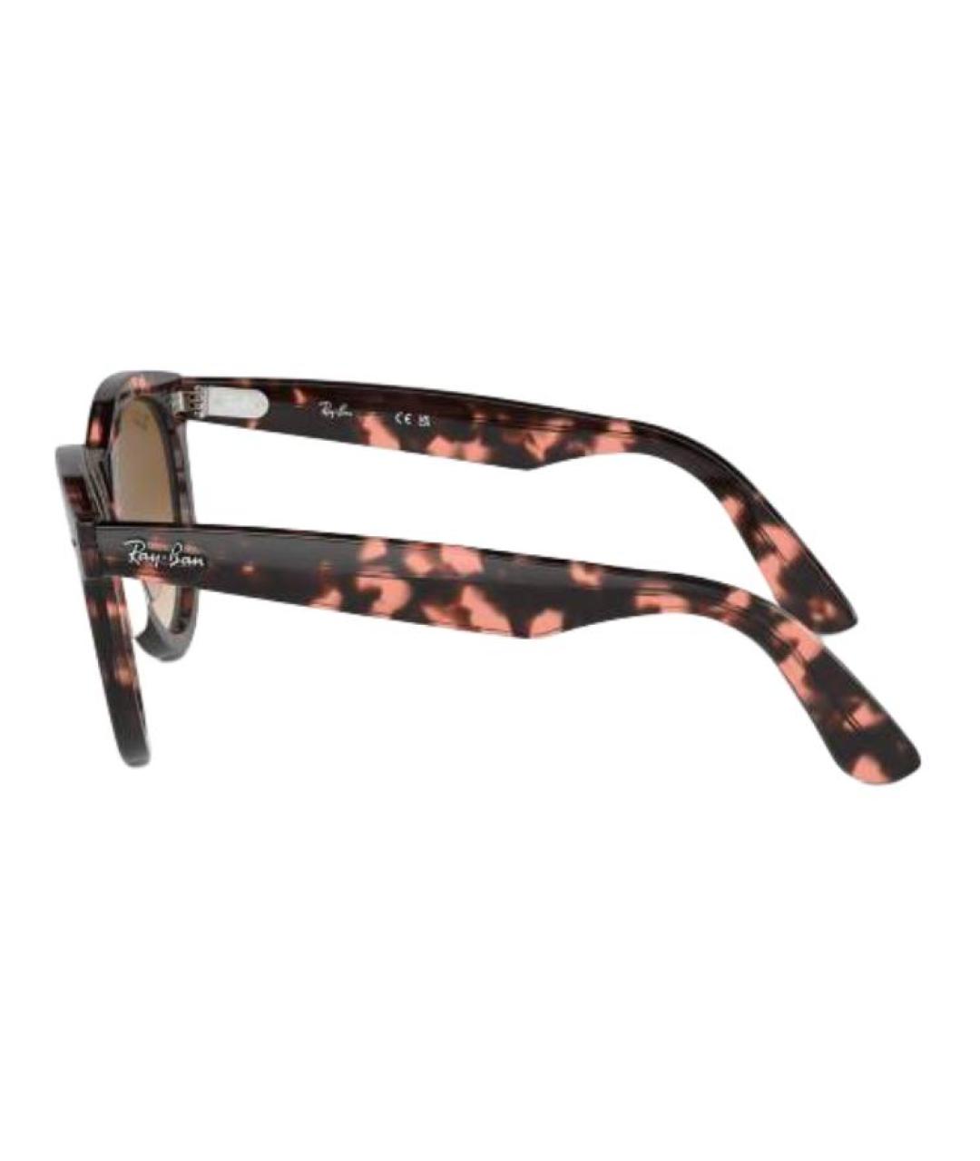 RAY BAN Коричневые пластиковые солнцезащитные очки, фото 3