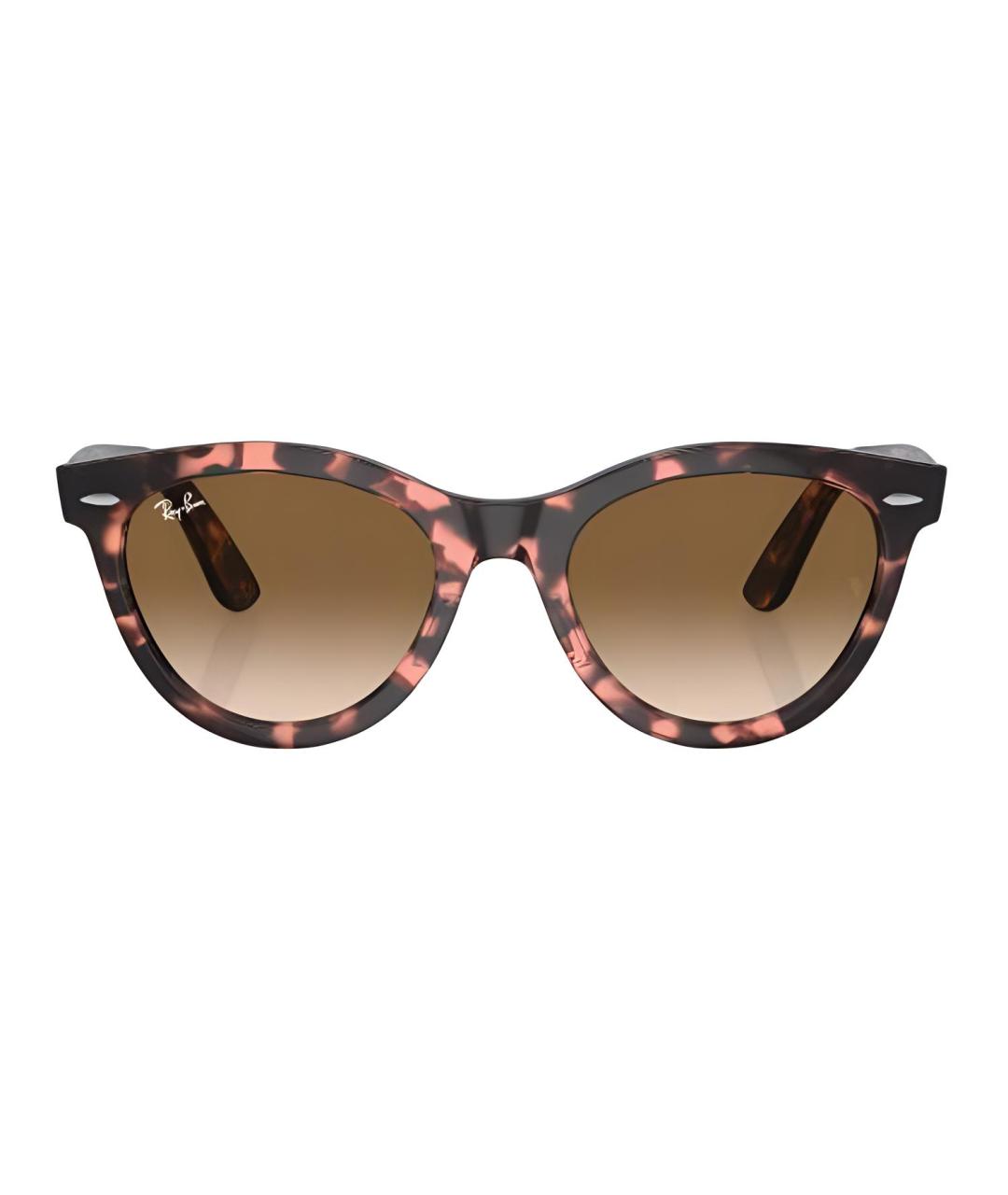 RAY BAN Коричневые пластиковые солнцезащитные очки, фото 2