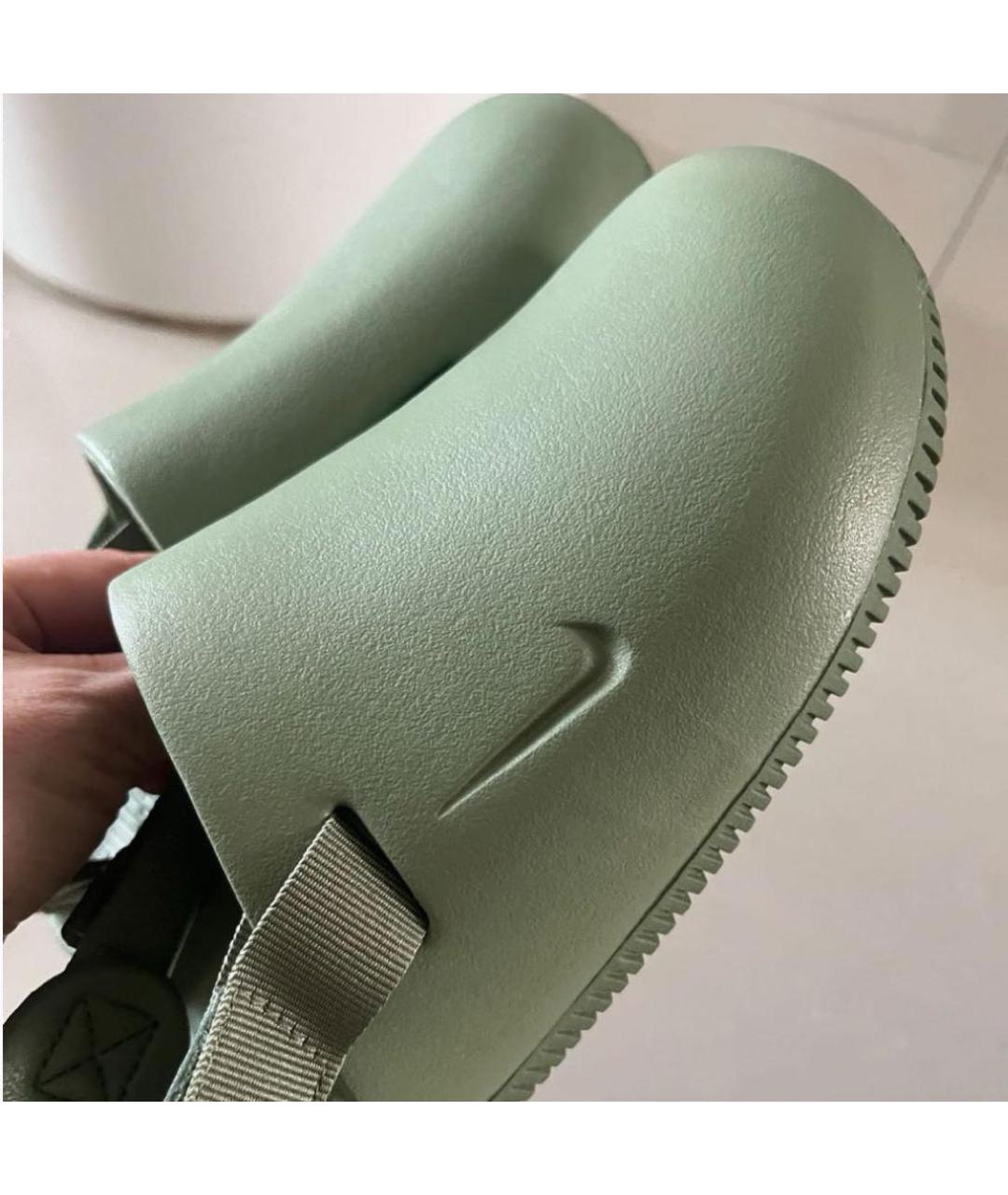 NIKE Зеленые шлепанцы, фото 6