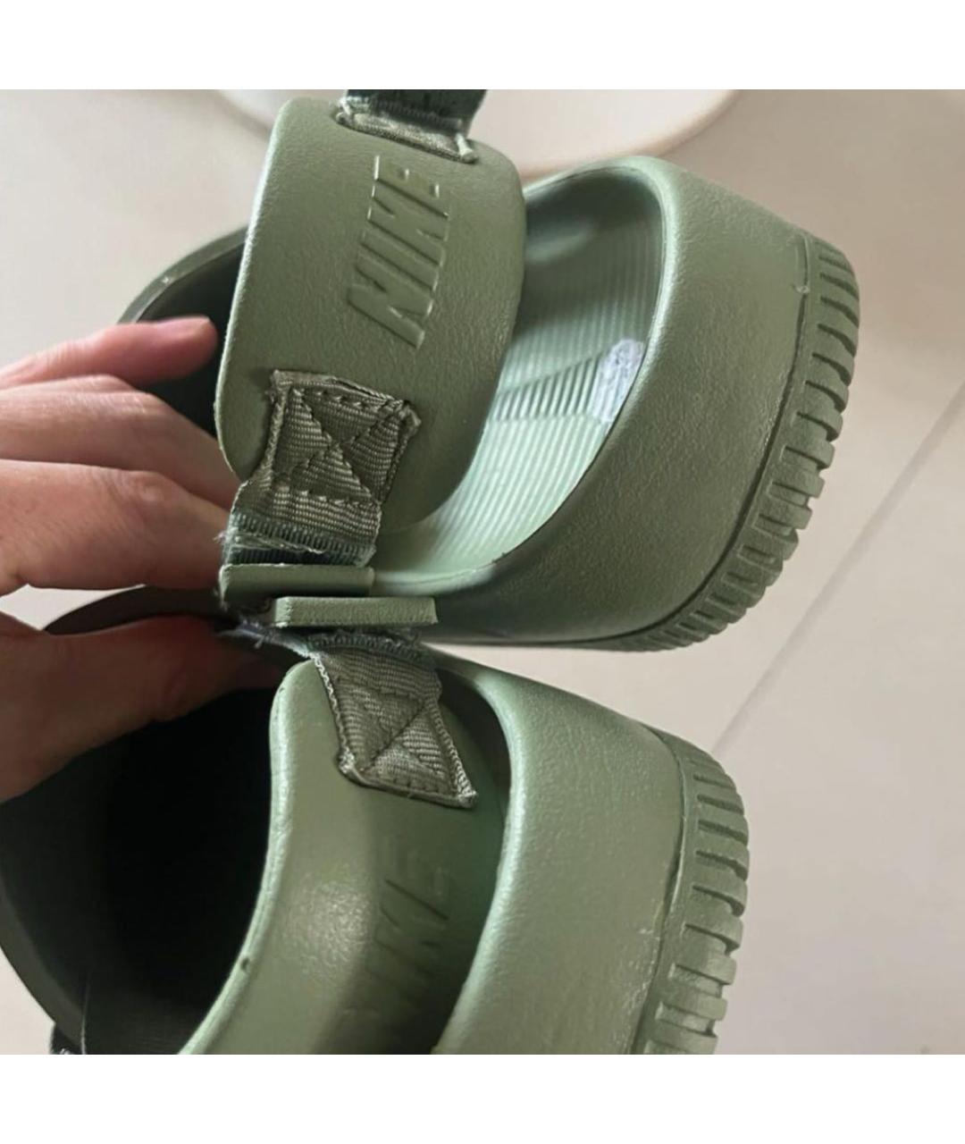 NIKE Зеленые шлепанцы, фото 7