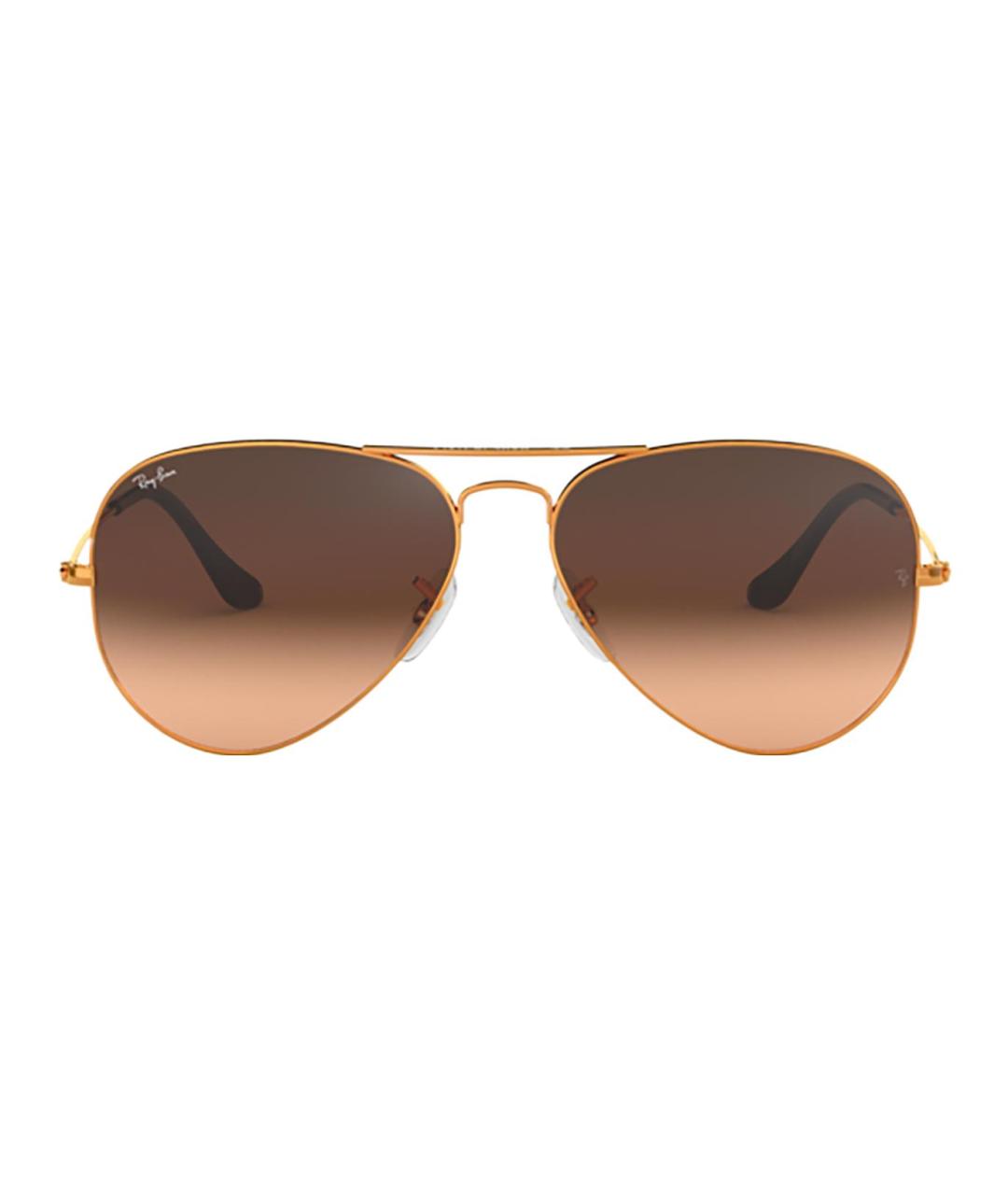 RAY BAN Коричневые металлические солнцезащитные очки, фото 1