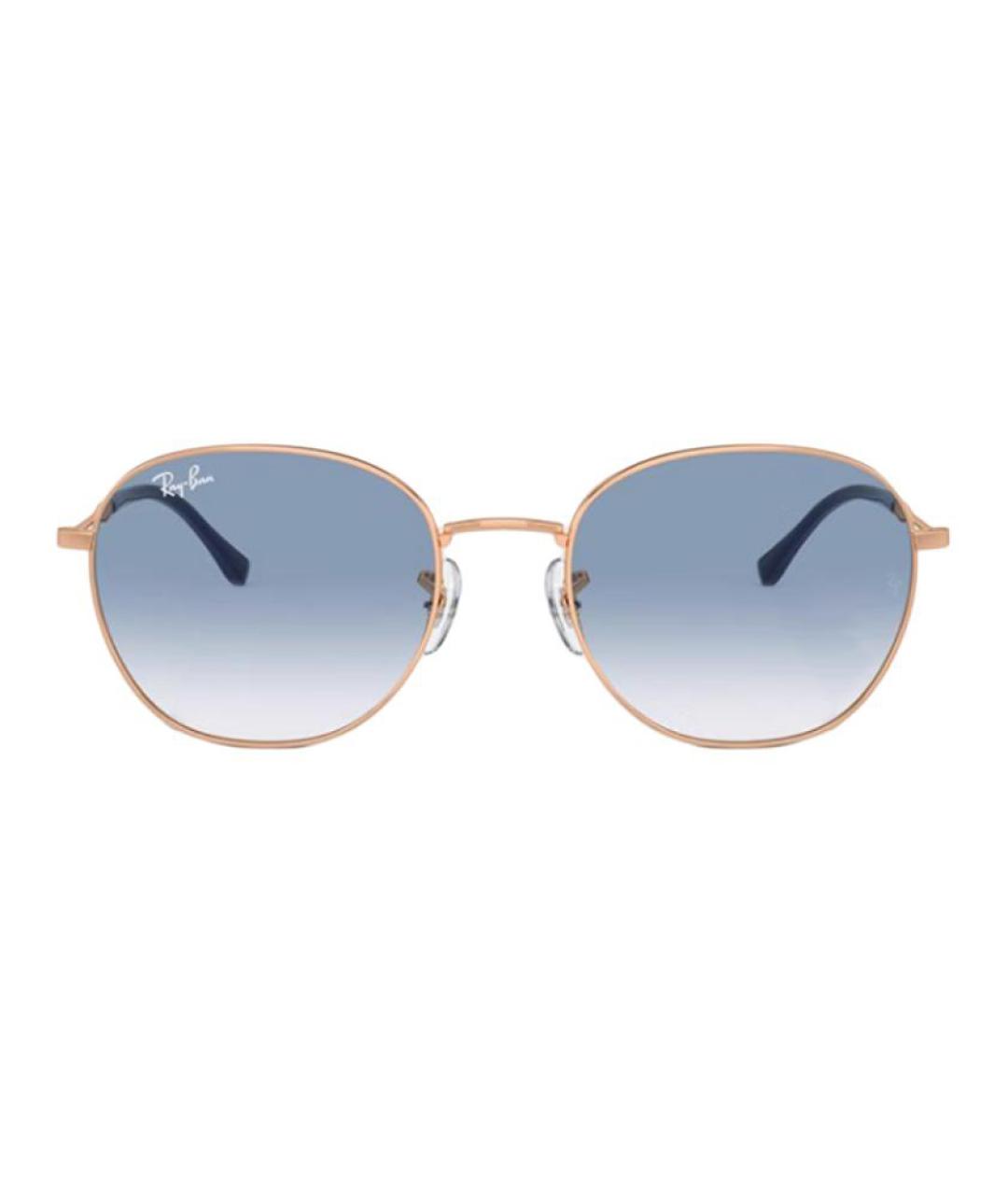RAY BAN Золотые металлические солнцезащитные очки, фото 1