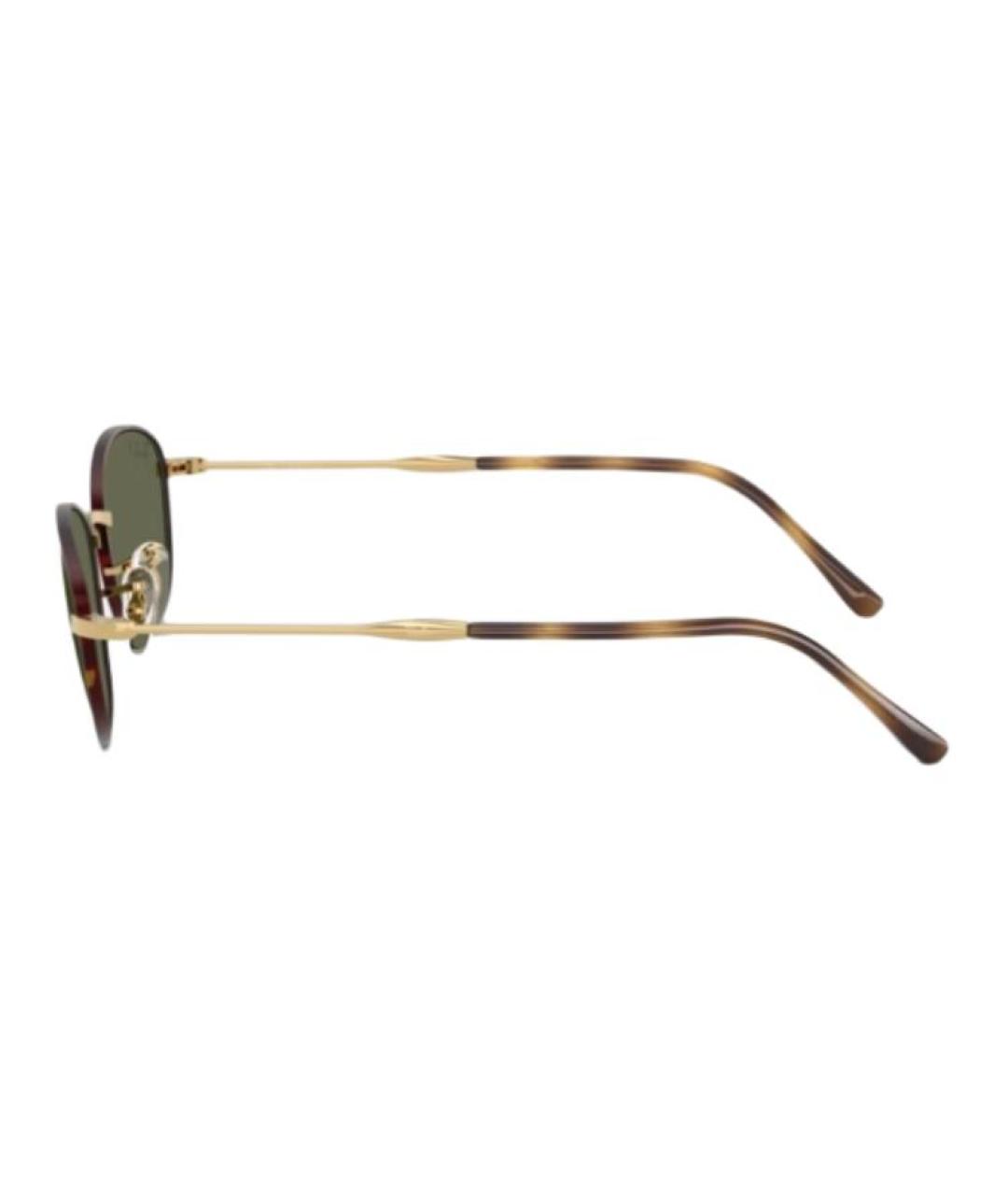 RAY BAN Золотые металлические солнцезащитные очки, фото 3