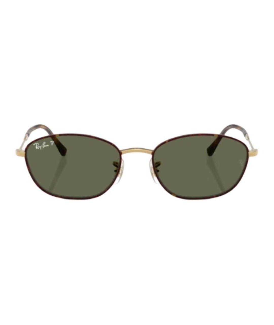 RAY BAN Золотые металлические солнцезащитные очки, фото 2