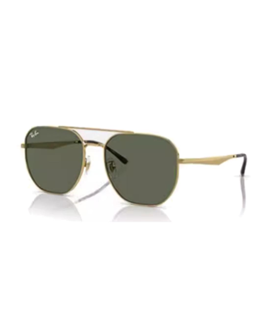 RAY BAN Золотые металлические солнцезащитные очки, фото 1