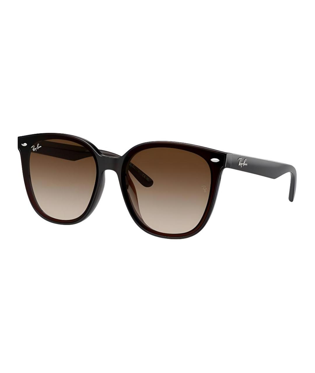 RAY BAN Коричневые пластиковые солнцезащитные очки, фото 1