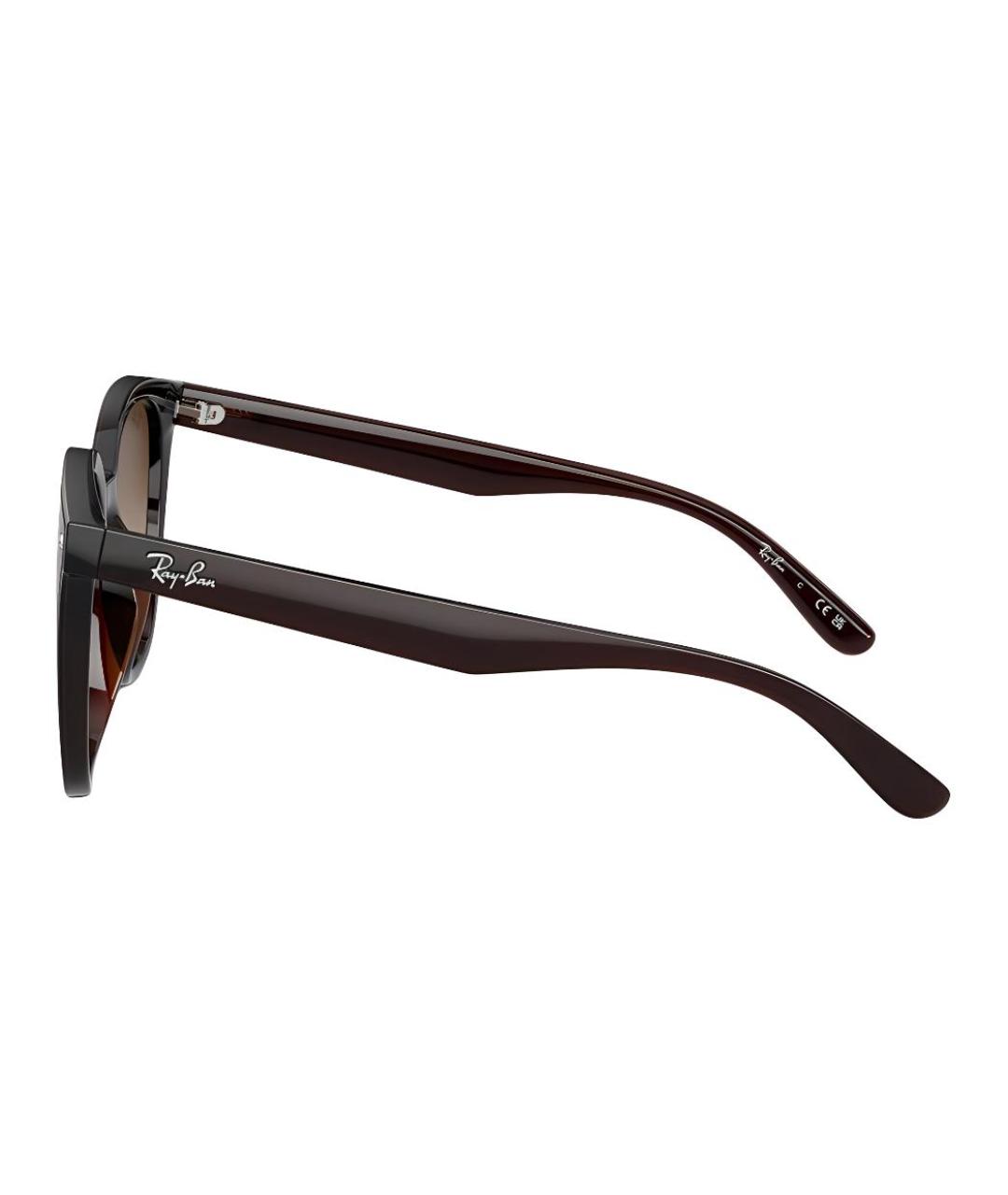 RAY BAN Коричневые пластиковые солнцезащитные очки, фото 3