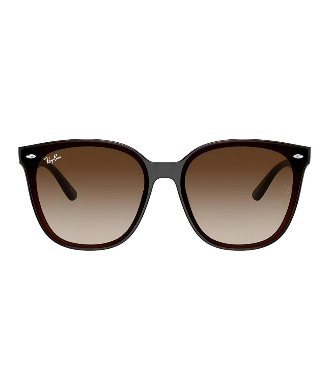 RAY BAN Коричневые пластиковые солнцезащитные очки, фото 2
