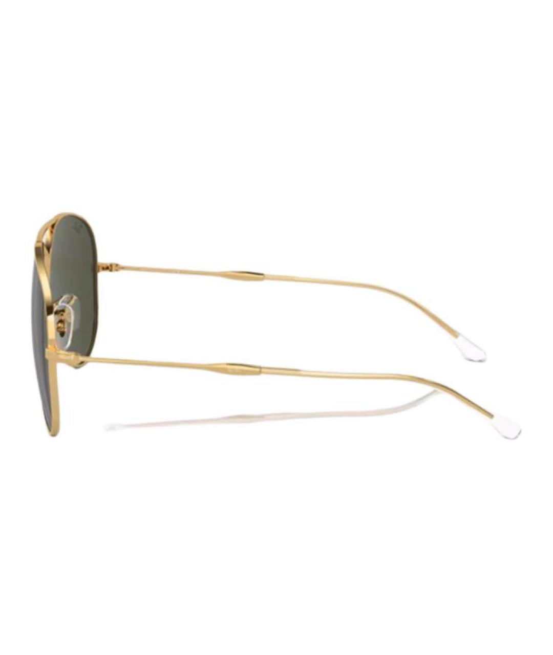 RAY BAN Золотые металлические солнцезащитные очки, фото 3