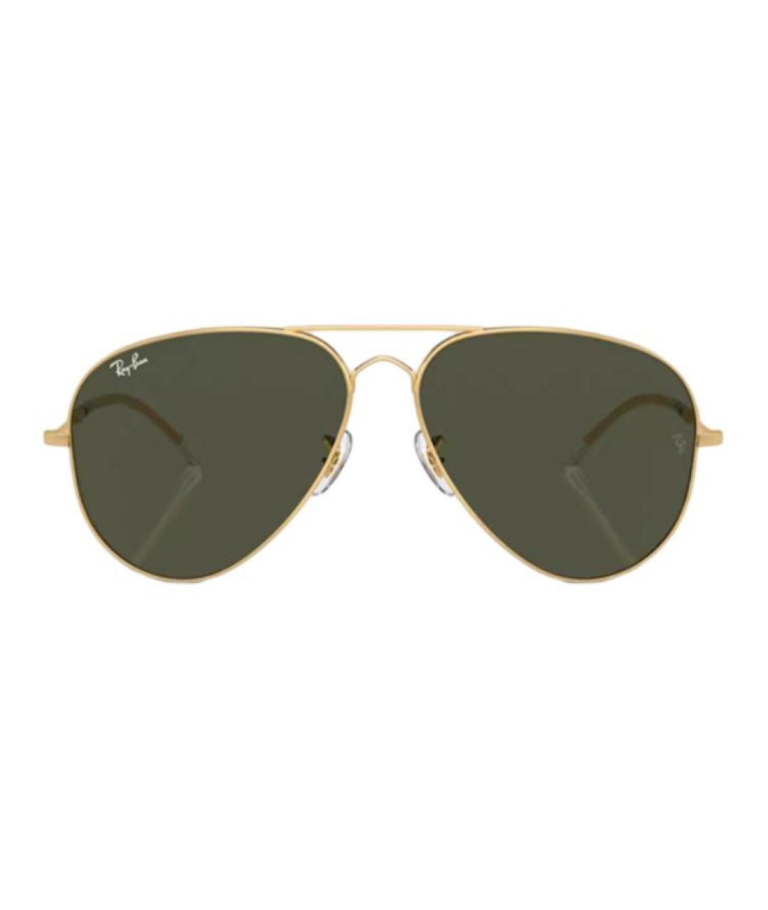 RAY BAN Золотые металлические солнцезащитные очки, фото 1