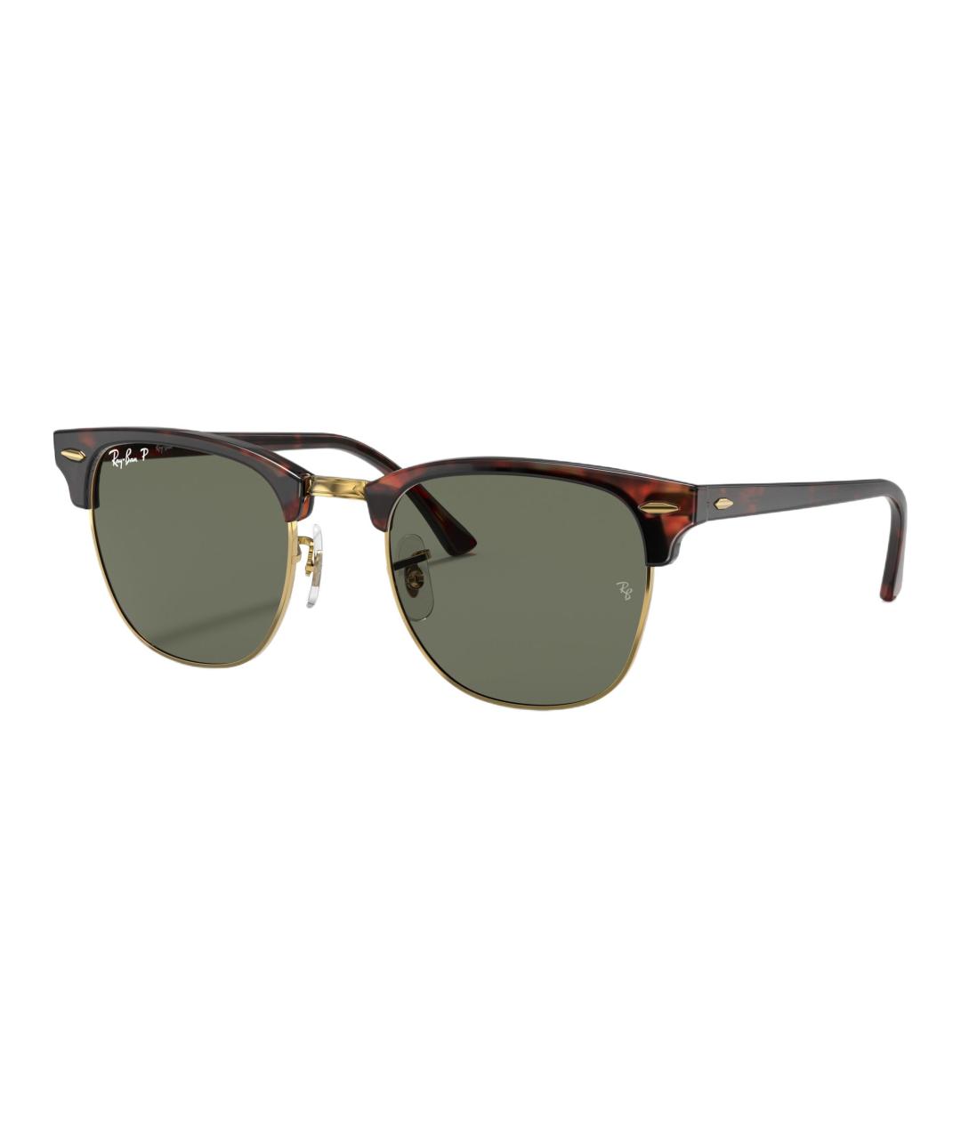 RAY BAN Коричневые пластиковые солнцезащитные очки, фото 1