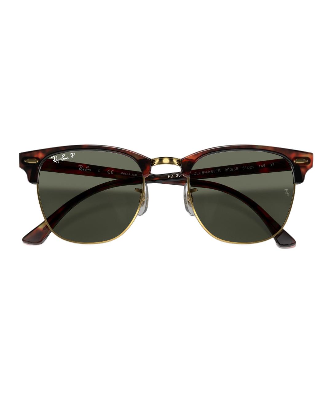 RAY BAN Коричневые пластиковые солнцезащитные очки, фото 5