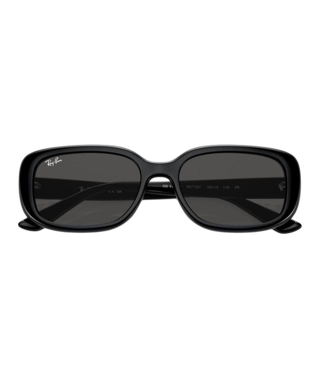 RAY BAN Черные пластиковые солнцезащитные очки, фото 4