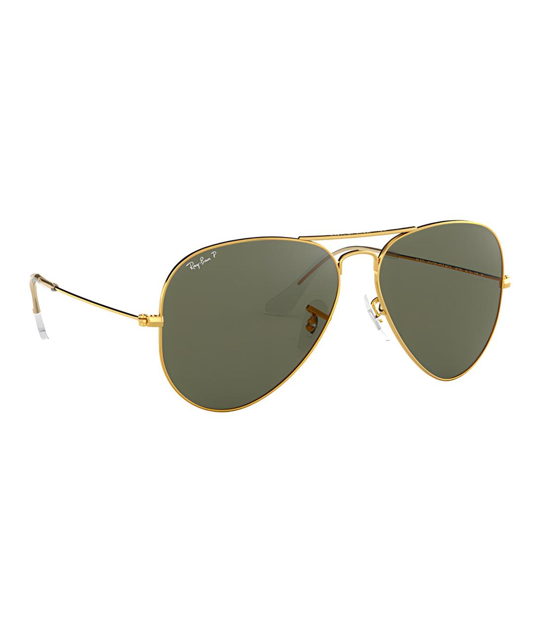 RAY BAN Золотые металлические солнцезащитные очки, фото 3