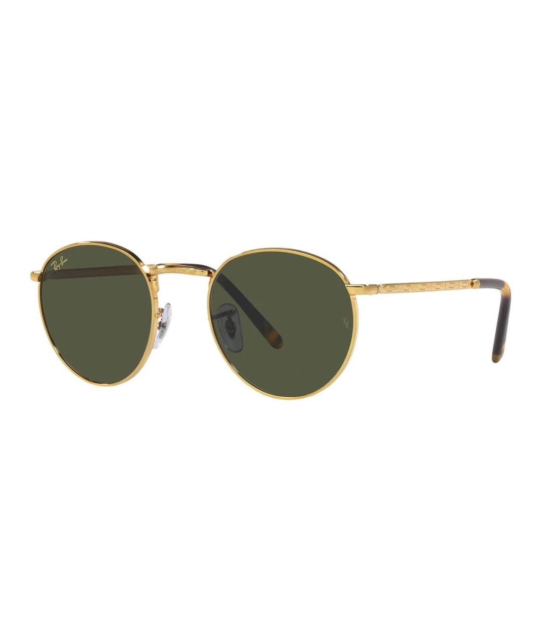 RAY BAN Золотые металлические солнцезащитные очки, фото 1