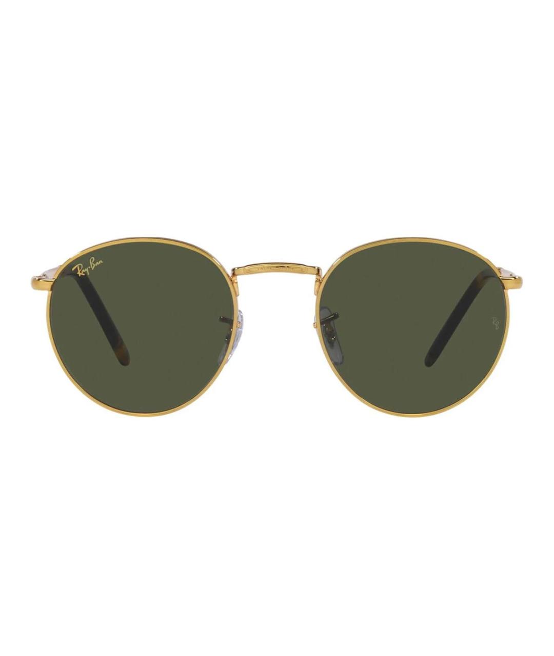 RAY BAN Золотые металлические солнцезащитные очки, фото 2