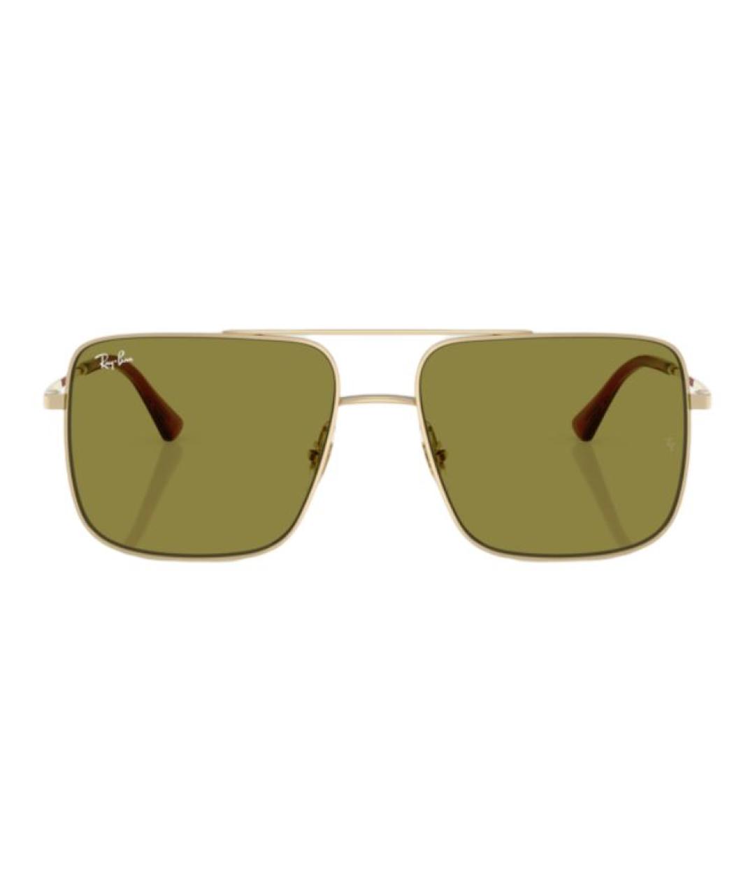 RAY BAN Золотые металлические солнцезащитные очки, фото 2