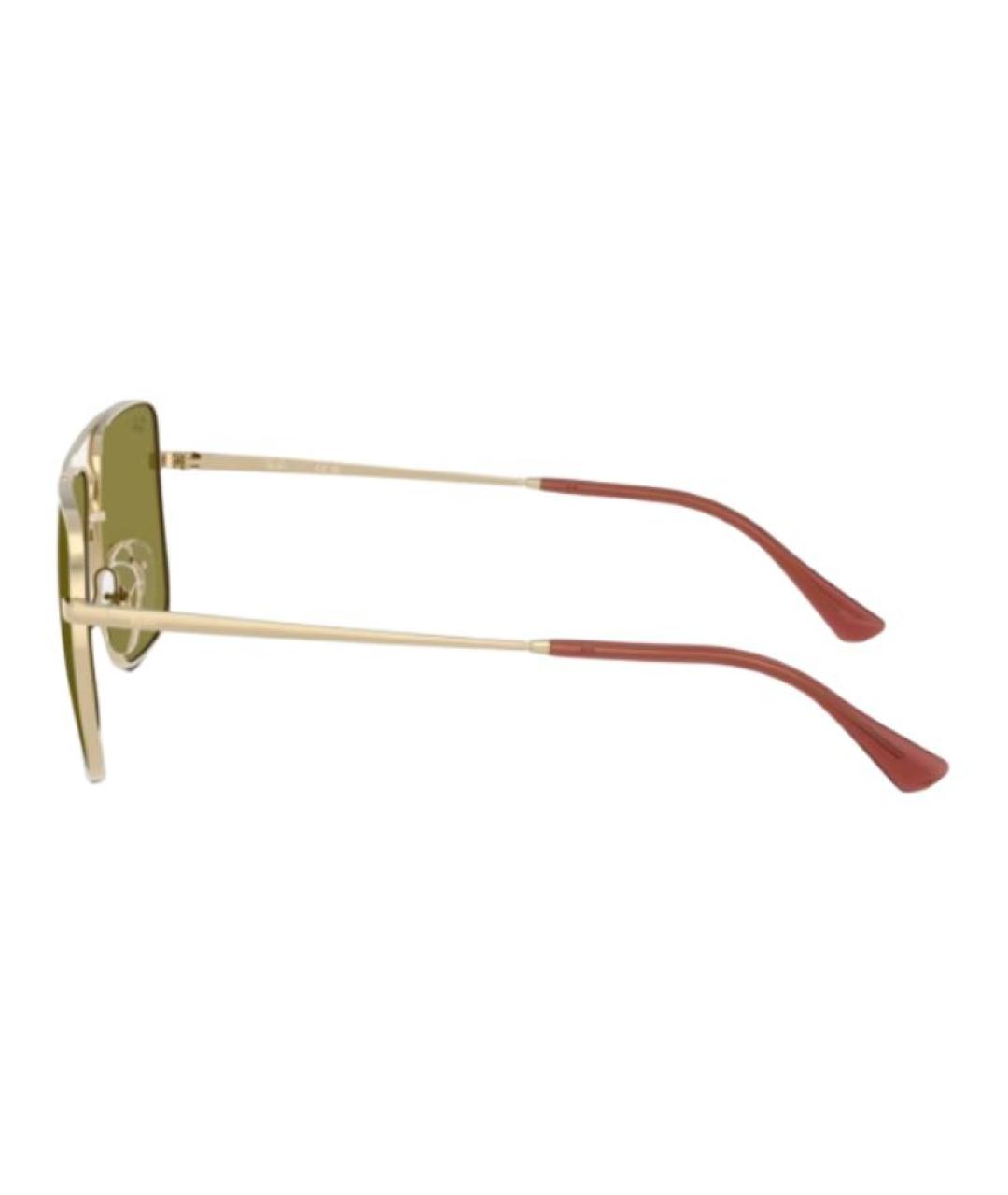 RAY BAN Золотые металлические солнцезащитные очки, фото 3