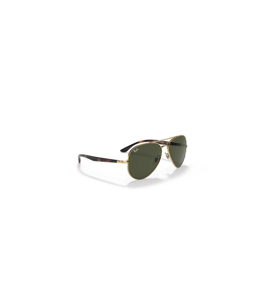 RAY BAN Золотые металлические солнцезащитные очки, фото 4