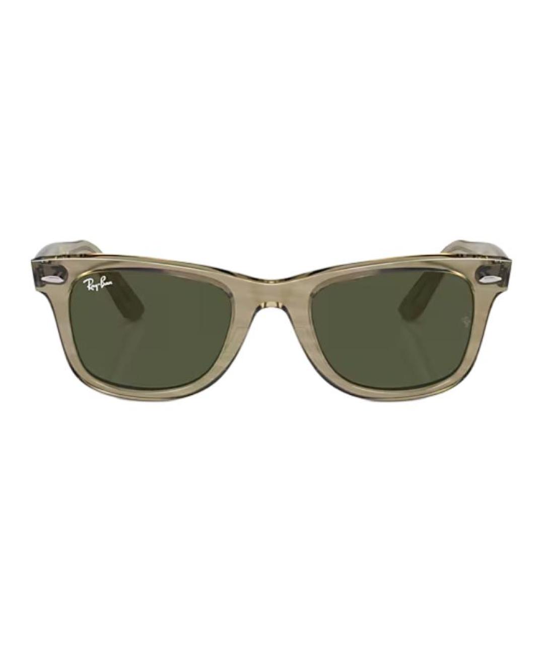 RAY BAN Зеленые пластиковые солнцезащитные очки, фото 3