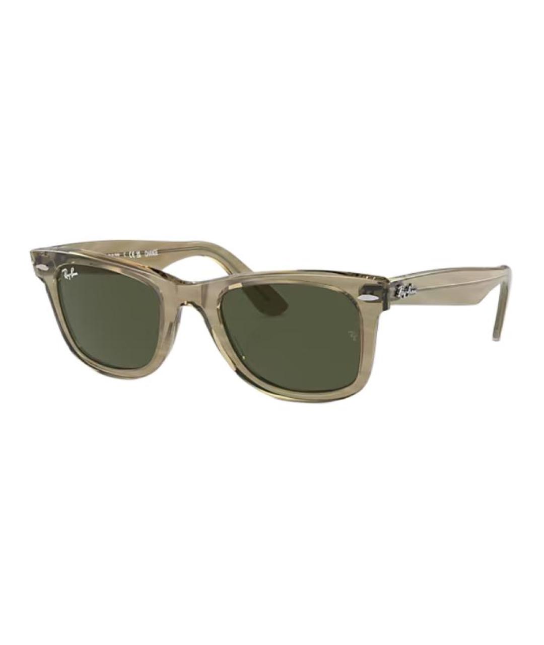 RAY BAN Зеленые пластиковые солнцезащитные очки, фото 1