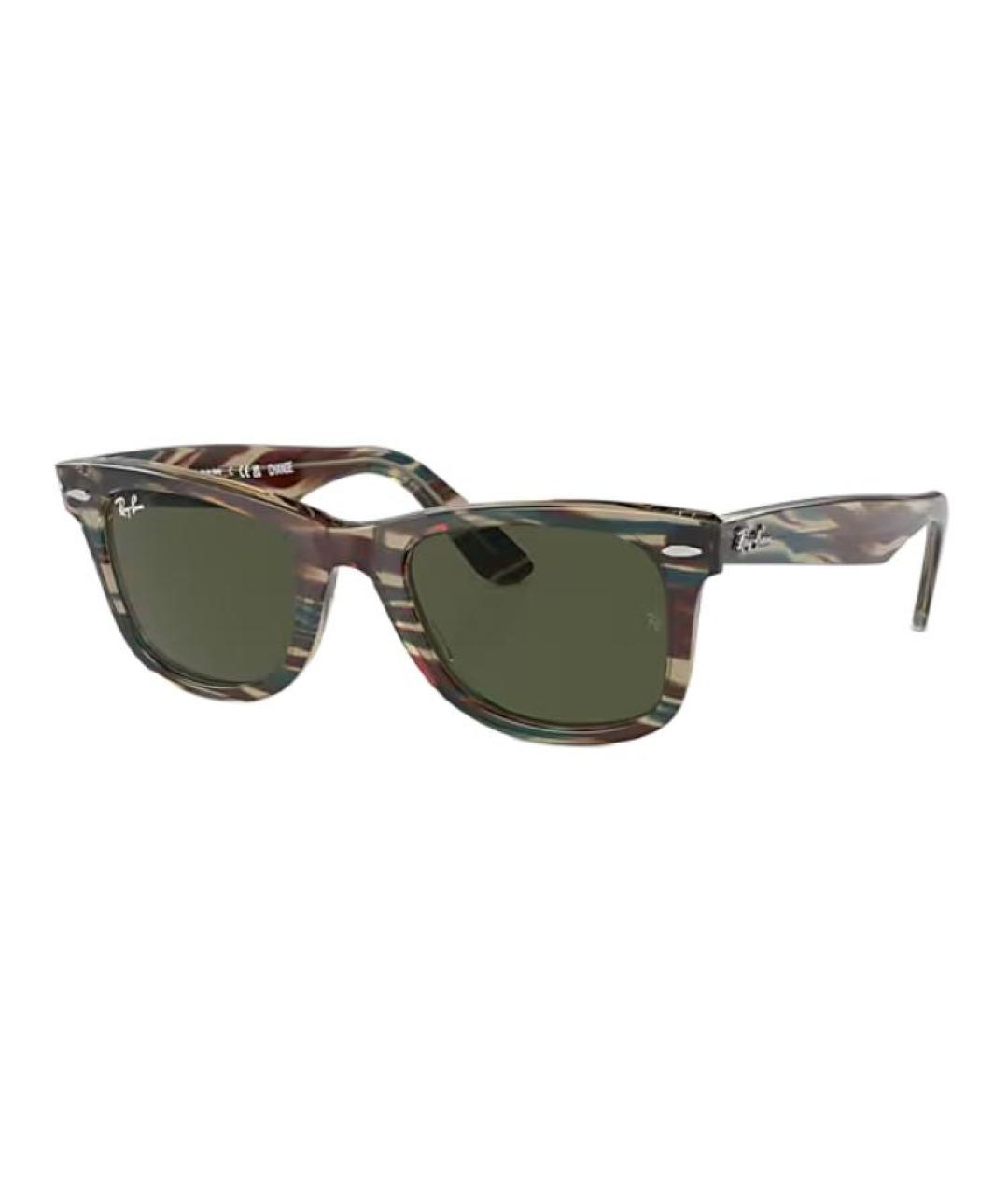 RAY BAN Зеленые пластиковые солнцезащитные очки, фото 2