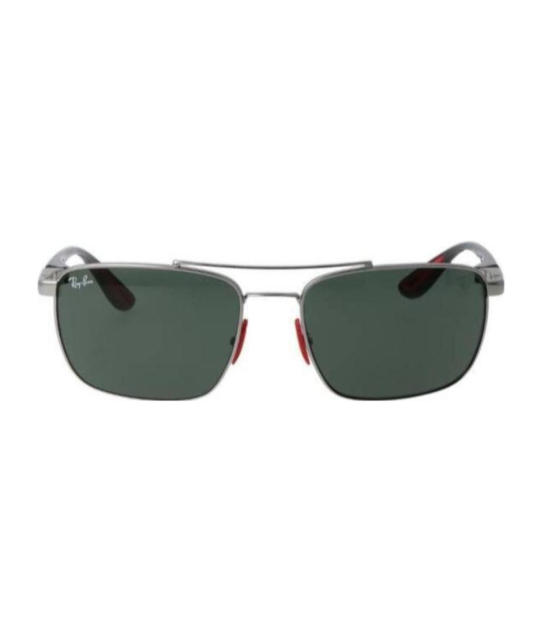 RAY BAN Серебряные металлические солнцезащитные очки, фото 2