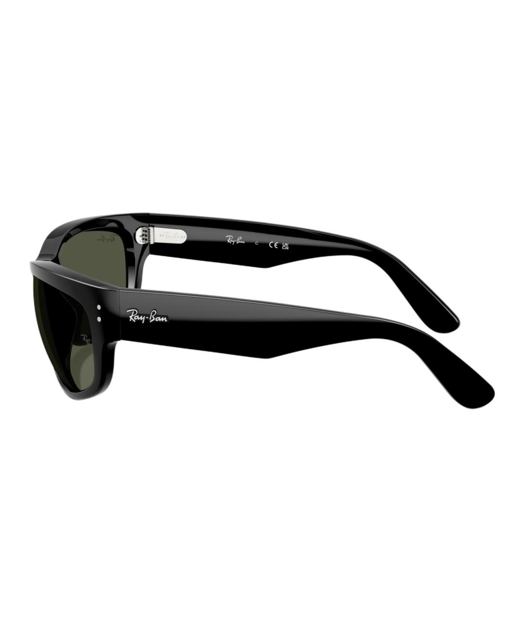 RAY BAN Черные пластиковые солнцезащитные очки, фото 3