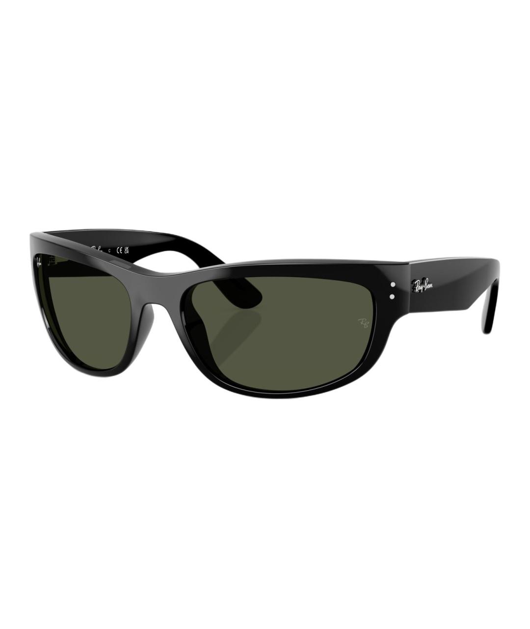 RAY BAN Черные пластиковые солнцезащитные очки, фото 1