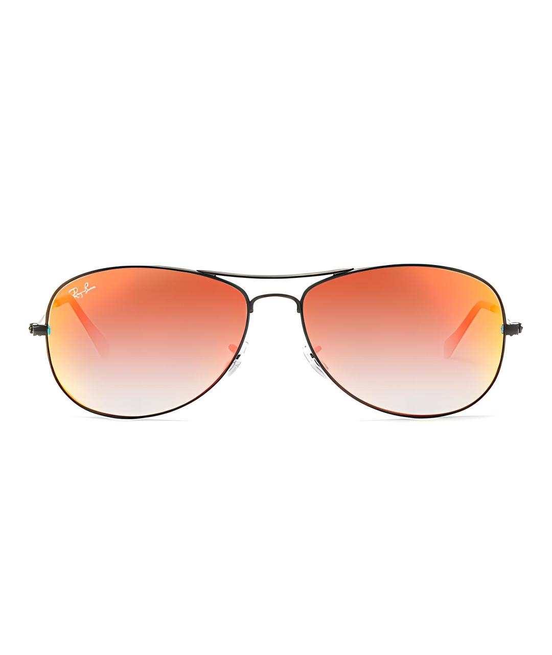 RAY BAN Оранжевые металлические солнцезащитные очки, фото 1