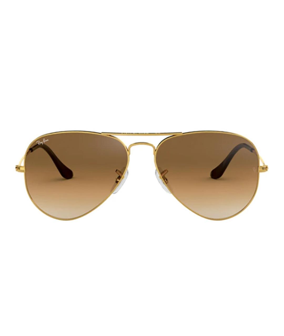 RAY BAN Коричневые металлические солнцезащитные очки, фото 2