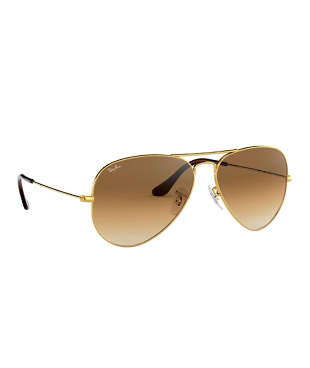 RAY BAN Коричневые металлические солнцезащитные очки, фото 3