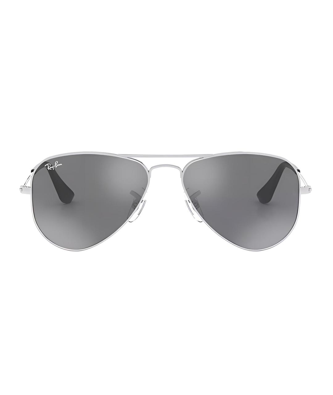 RAY BAN Серебряные металлические солнцезащитные очки, фото 2