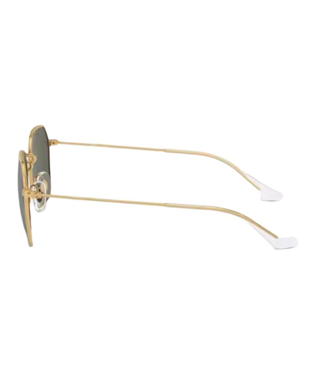 RAY BAN Золотые металлические солнцезащитные очки, фото 3